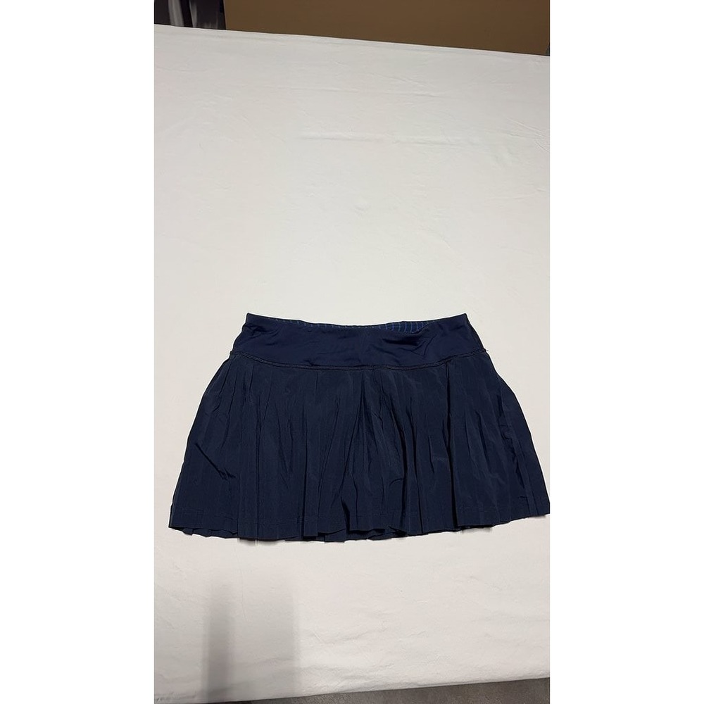 Lululemon Pace Setter Skirt Navy Blue Pleated Athletic Tennis Running Skort L